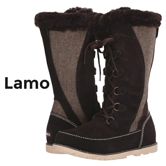 Lamo Shoes - Lamo Wm Harper Premium Choc Brown Suede & Sheepskin Lined Tall Winter Boots 6-7